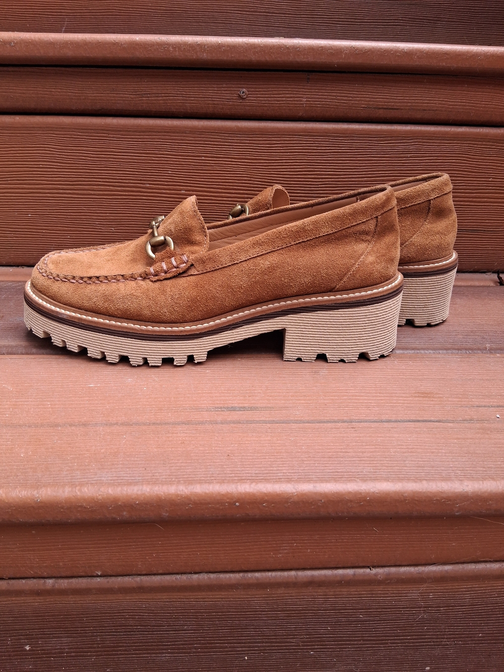 Johnston & Murphy Emmalynn Suede Lug Sole Bit Loafers - Size 8